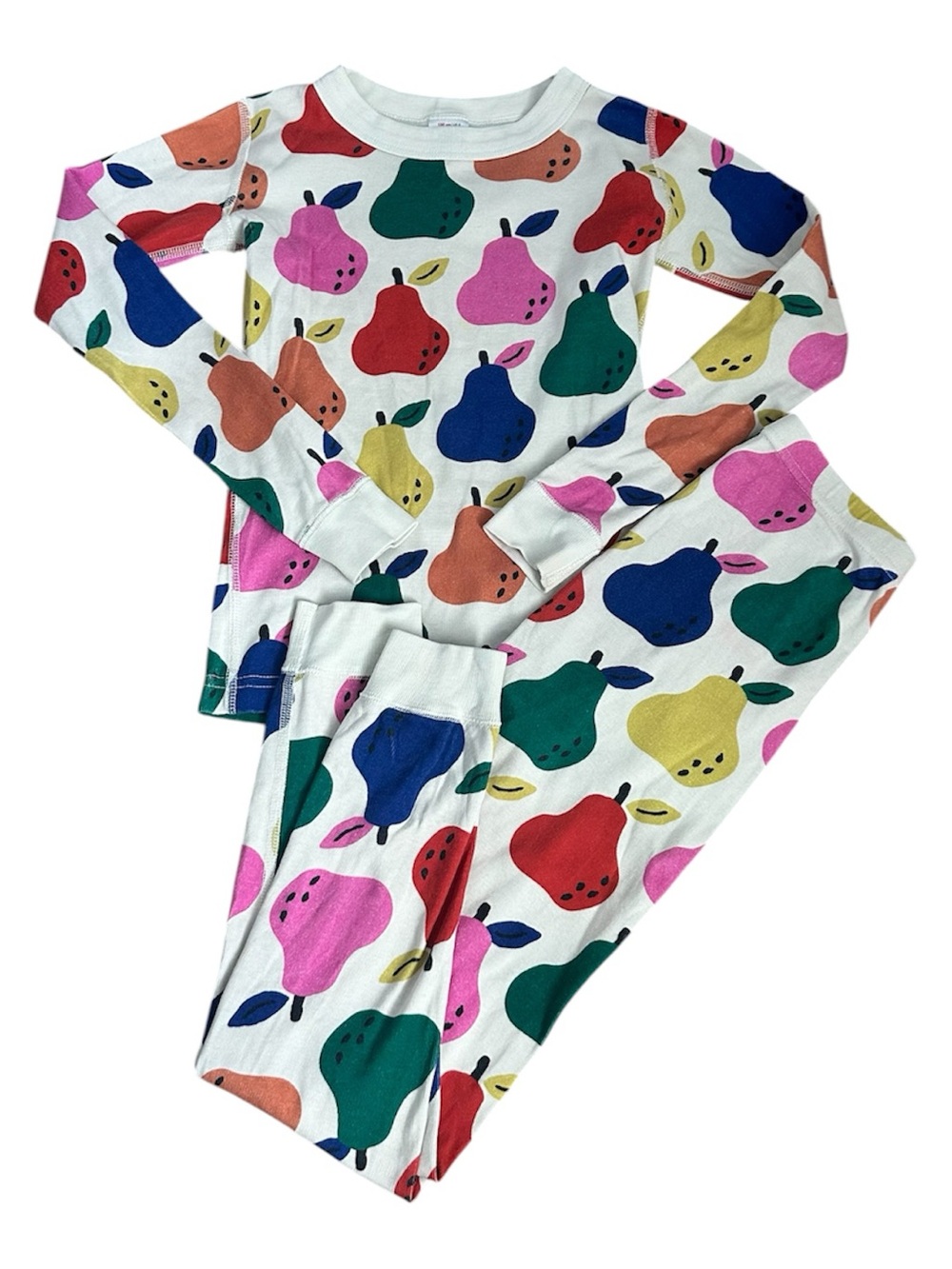 Hanna Andersson White Pear Print Long Sleeve Pajama Set - Multicolor Pears